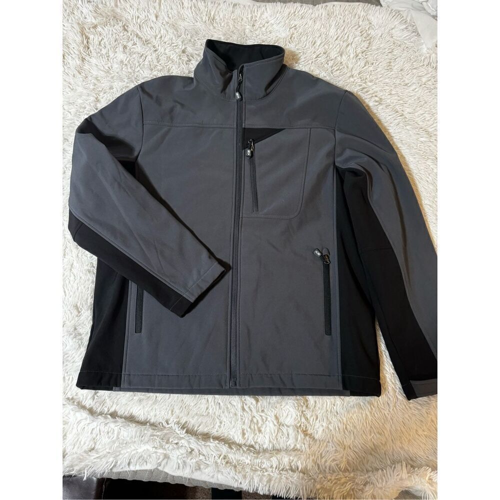 CB sports men full zip polyester two tone color winter jacket L
